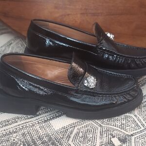 patent Black Leather Loafers size Euro 40